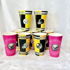 Pittsburgh Steelers Hologram Souvenir  Lot of 9 Reusable Capitol Cups Tumblers